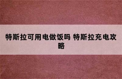 特斯拉可用电做饭吗 特斯拉充电攻略